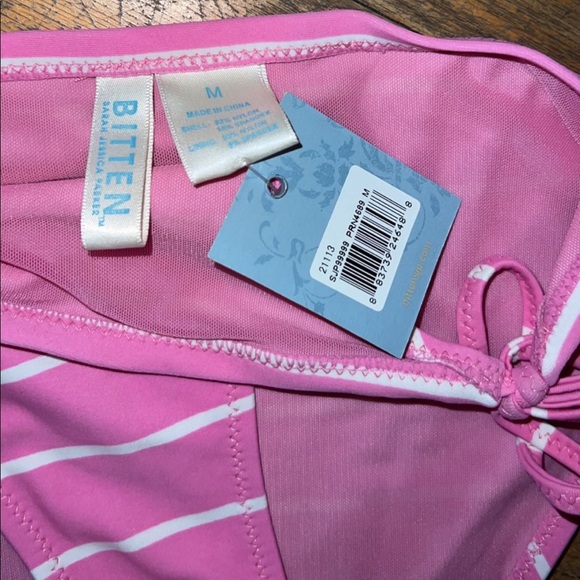 Bitten Sarah Jessica Parker Bikini bottom pink with White stripes - Picture 2 of 2